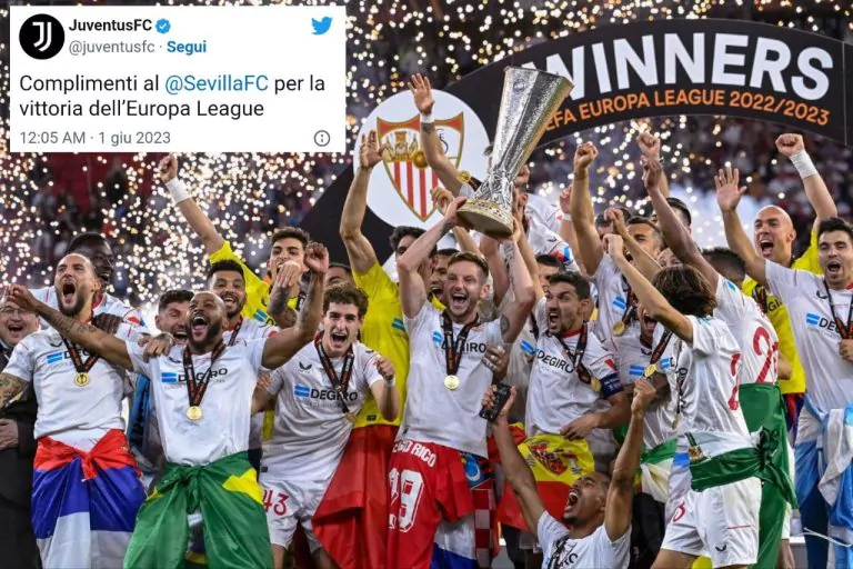 Complimenti Juventus al Siviglia per la vittoria dell'Europa League