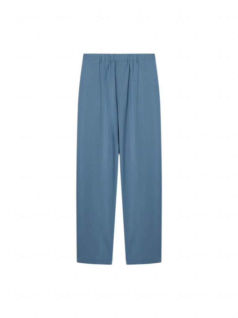 Cruna SS24_pantalone Burano a vita alta in fresco lana extra fine natural comfort.