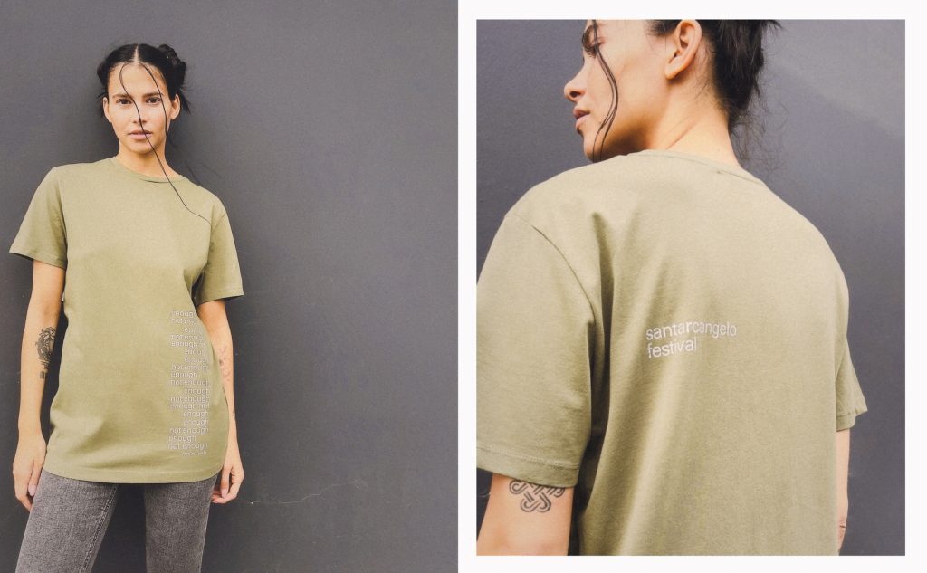 Terranova T-Shirt fronte capsule collection upcycling Santarcangelo Festival