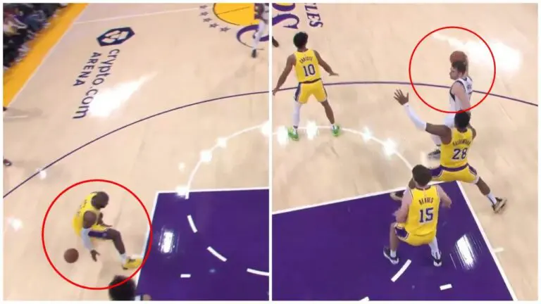 Assist Luka Doncic tunnel LeBron James
