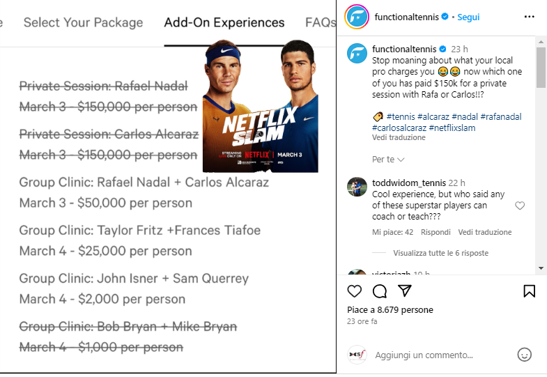 allenamenti privati alcaraz nadal
