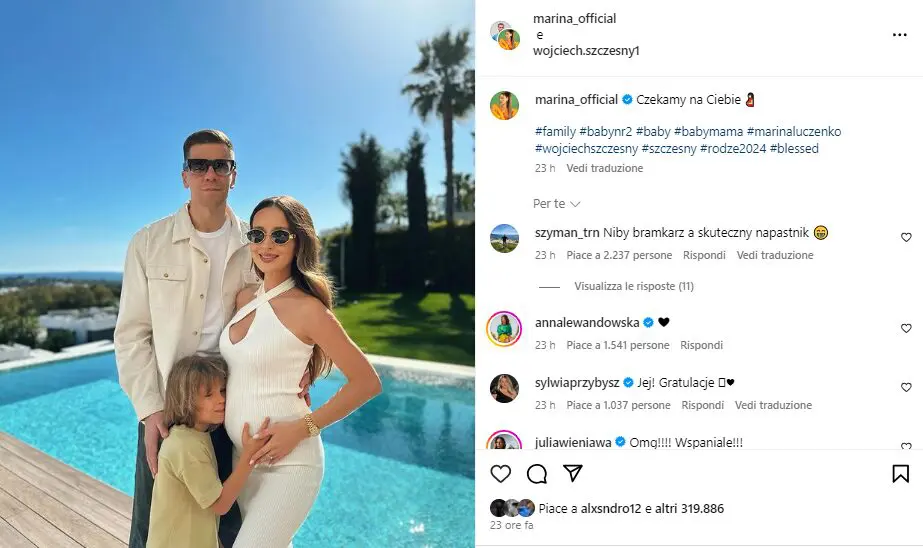 szczsesny papà seconda volta